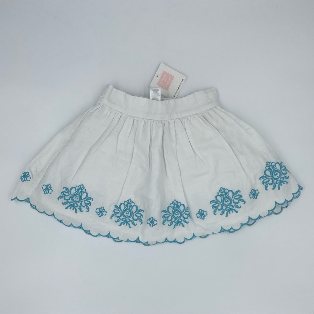 Janie and Jack Girl's White Linen Skirt Size 2T BRAND NEW WITH TAG